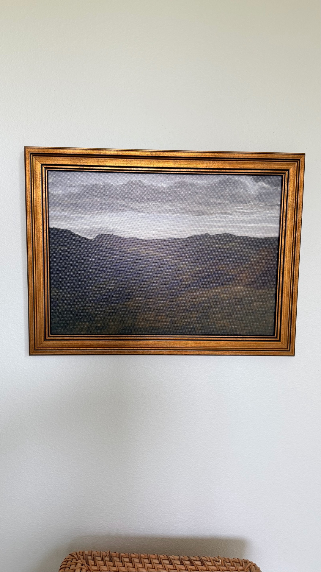 Moody vintage wall art instantly warms up a space ✨🤎 This gold framed countryside landscape adds that cozy, collected over time feel. It’s perfect for a living room, bedroom or a bathroom (that’s where mine is)  

#LTKHome #LTKFindsUnder50