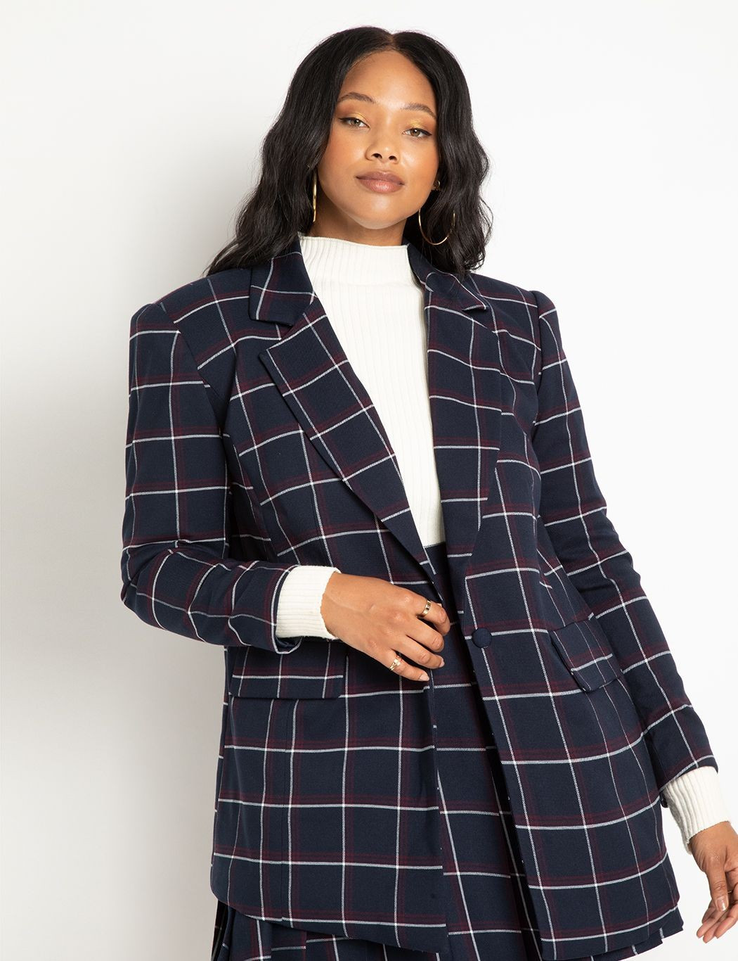 Long Strong Shoulder Blazer | Eloquii