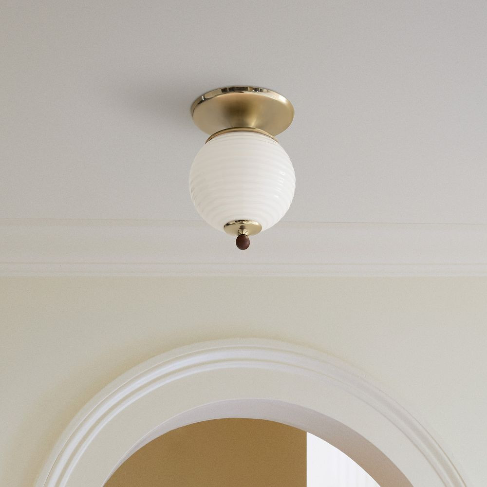 Pierce & Ward Ribbed Globe Flush Mount (6") | West Elm (US)