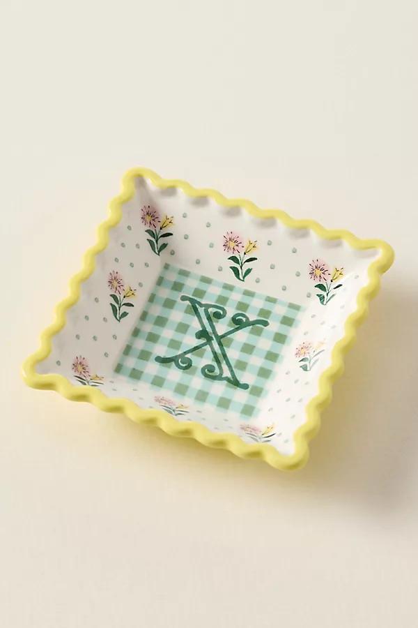 Georgia Monogram Stoneware Trinket Dish | Anthropologie (US)