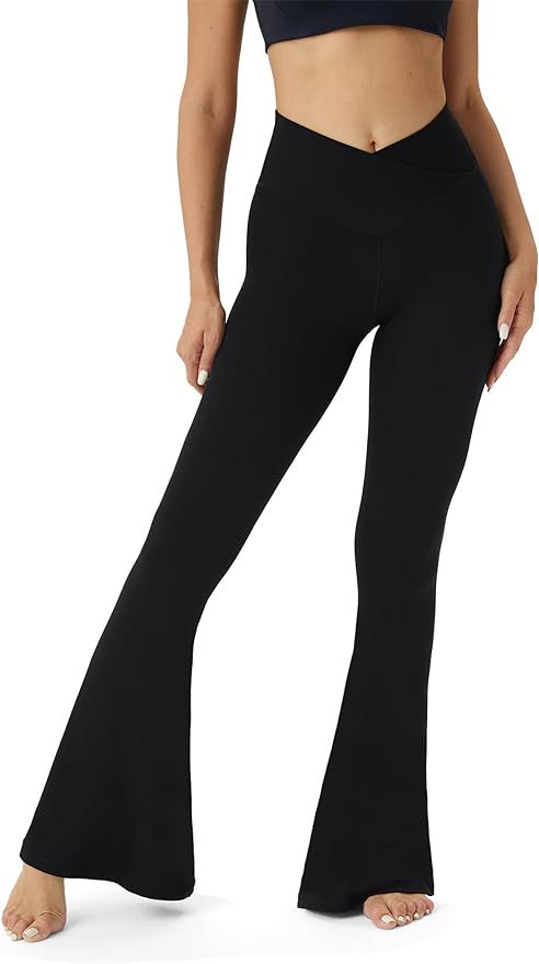 TOPYOGAS Women's High Waisted Super Flare Leggings Crossover Wide Leg Yoga Pants with Tummy Contr... | Amazon (US)