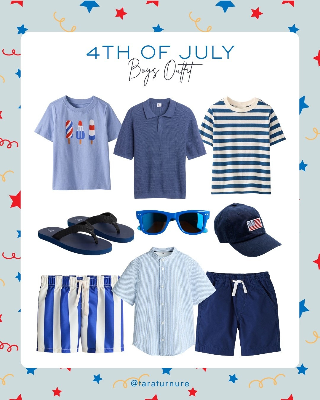 Putting together the cutest boys' outfit ideas for the 4th of July—from graphic tees and striped tops to comfy shorts, sandals, sunglasses, and patriotic accessories. Perfect for backyard BBQs, fireworks, parades, and all the summer fun.

#FourthOfJuly #4thOfJulyStyle #PatrioticStyle #KidsFashion #BoysStyle #KidsOutfits #SummerStyle

#LTKootd #LTKKids #LTKSeasonal