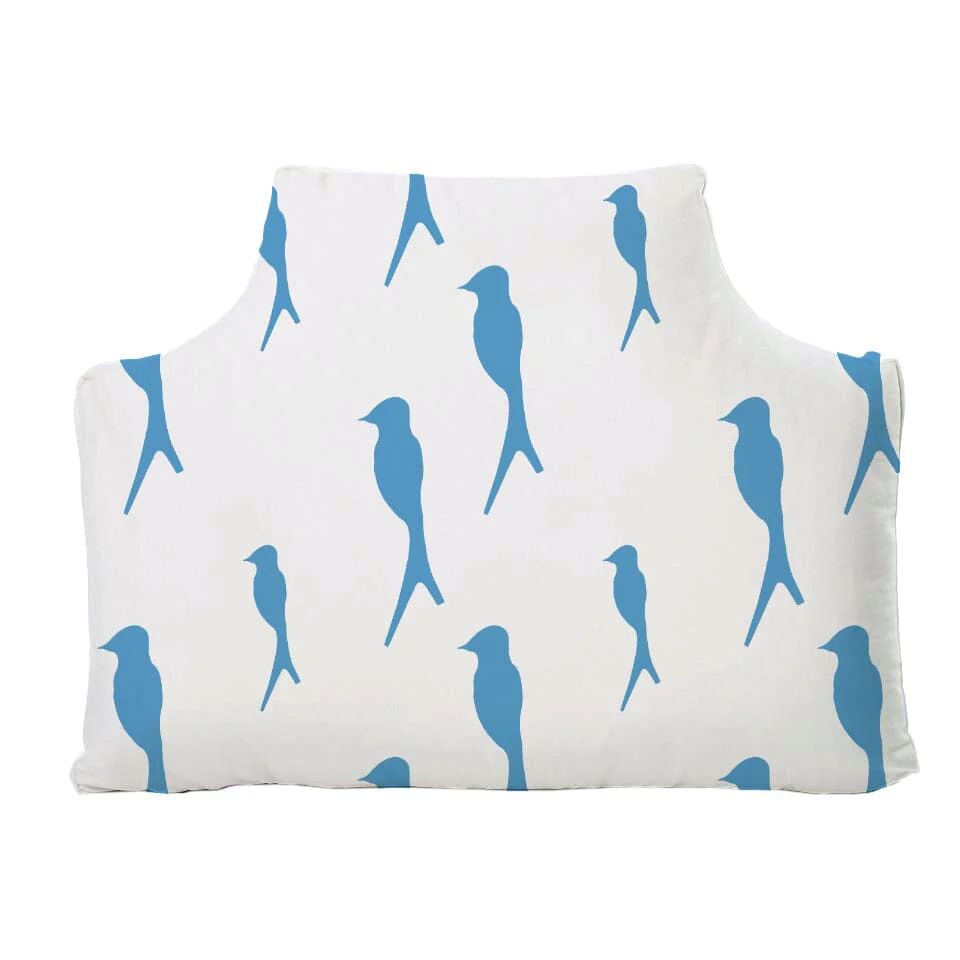 The Headboard Pillow® - Birds of a Feather Carolina Blue | LeighDeux