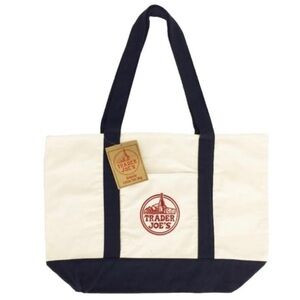 Trader Joe’s Canvas Tote Bag blue large New with tag | Poshmark
