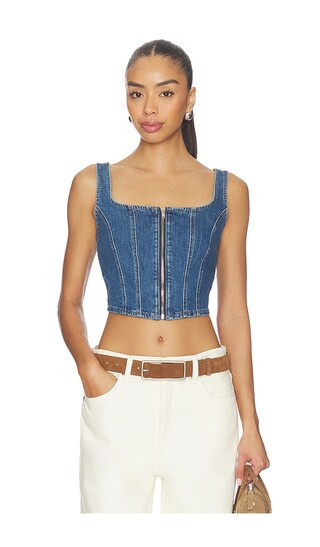 LEVI'S Seamed Zip Bustier in Navy. - size L | Revolve Clothing (Global)