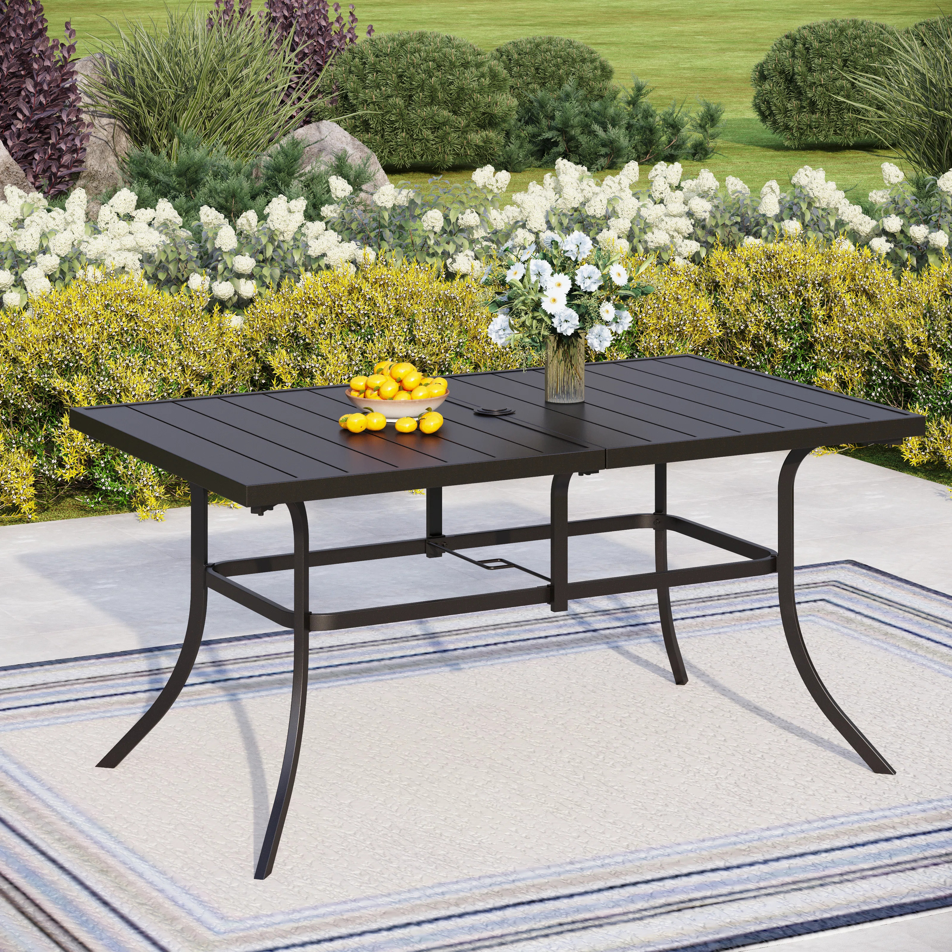 Lark Manor™ Arinya 60" L x 34.8" W Outdoor Table & Reviews | Wayfair | Wayfair North America