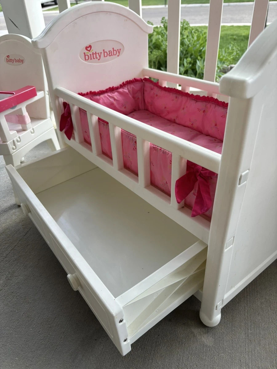 American Girl Bitty Baby Crib w/ Pull Out Drawer,  Changing table & High Chair  | eBay | eBay US