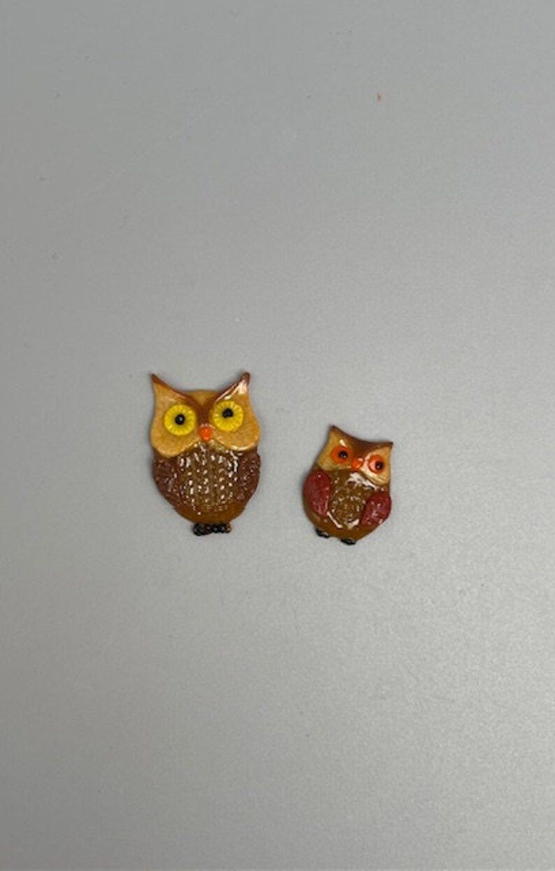 Adorable fused glass owls, set of 2, coe 90 | Etsy (US)