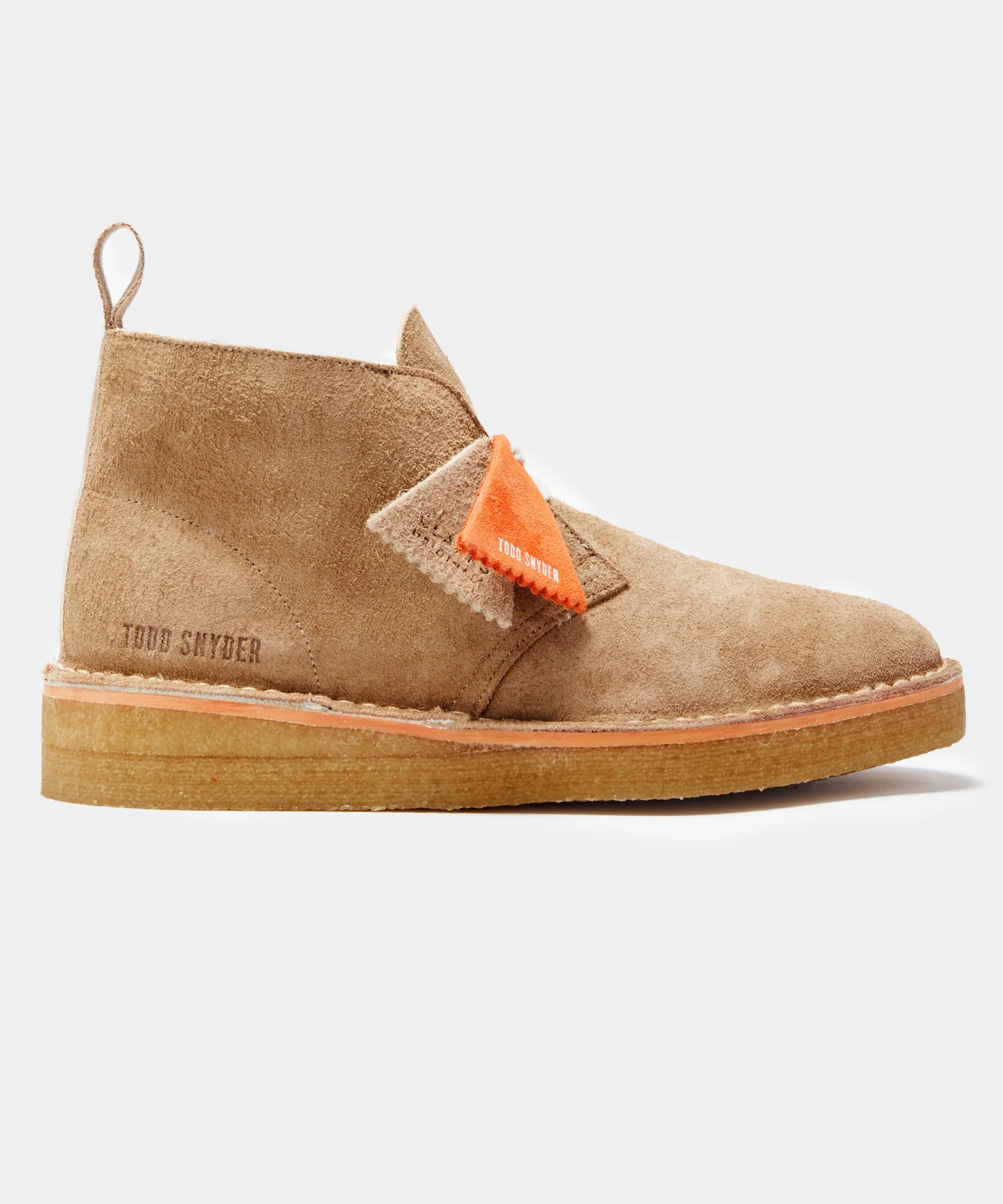 Todd Snyder X Clarks Shearling Desert Boot in Brown | Todd Snyder