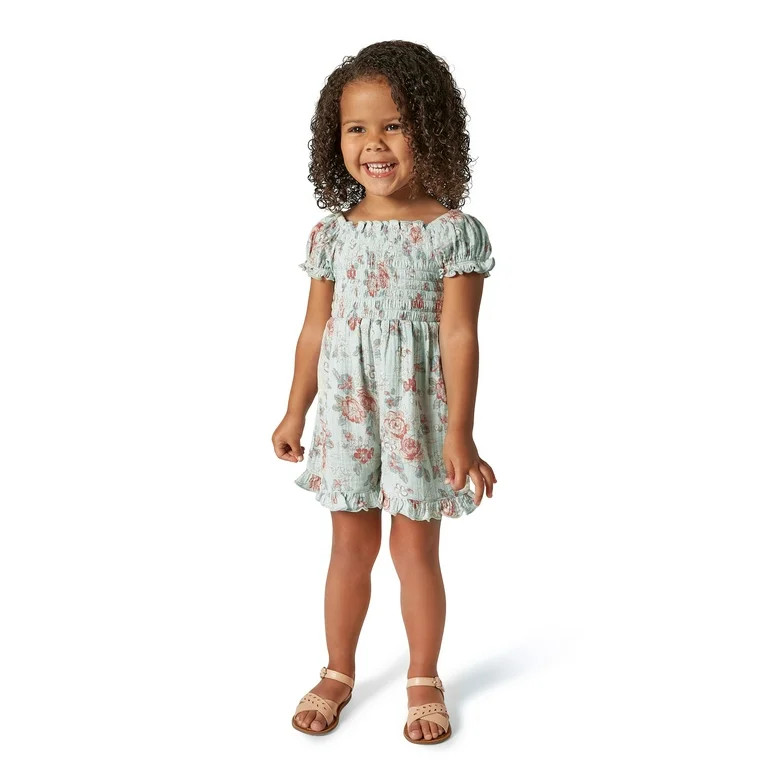 Modern Moments by Gerber Toddler Girl Smock Ruffle Romper, Sizes 12M-5T | Walmart (US)