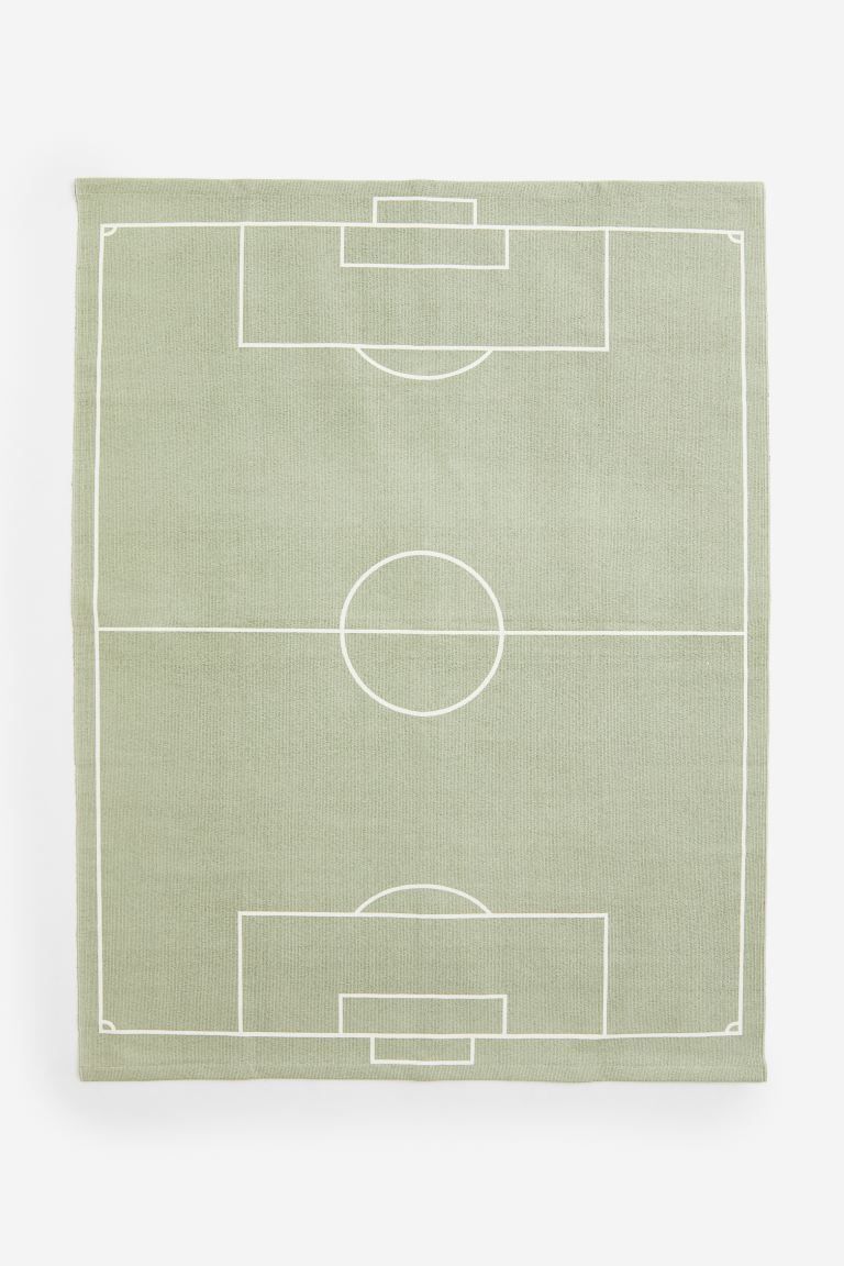 Cotton Rug with Game Field Motif - Light green - Home All | H&M US | H&M (US + CA)
