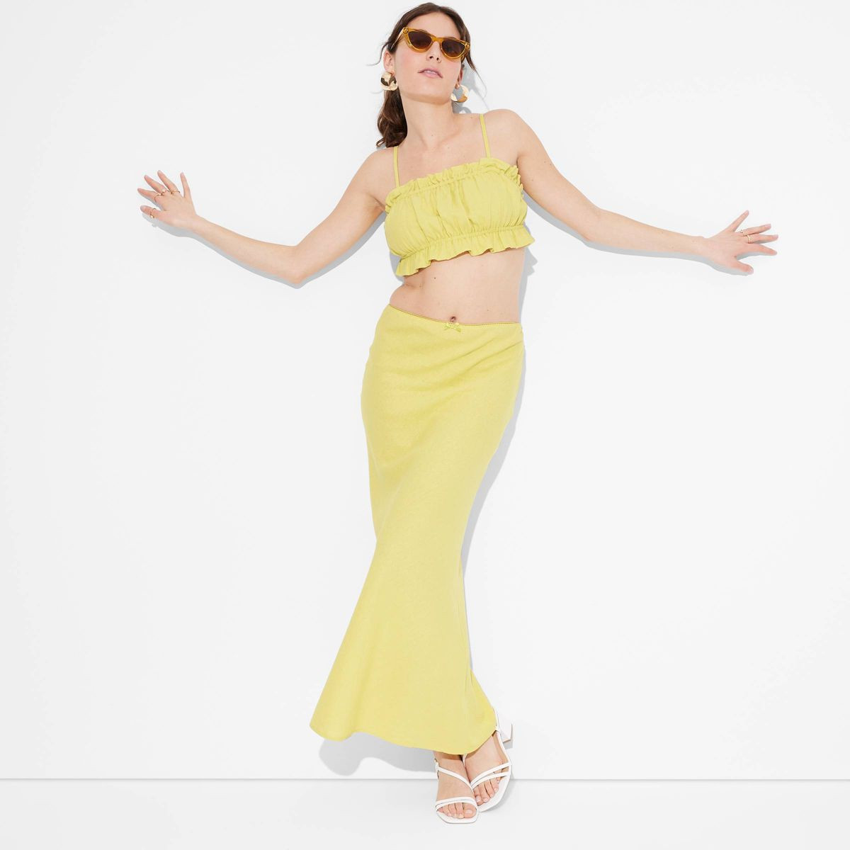 Women's Linen Bow-Front Maxi Skirt - Wild Fable™ | Target