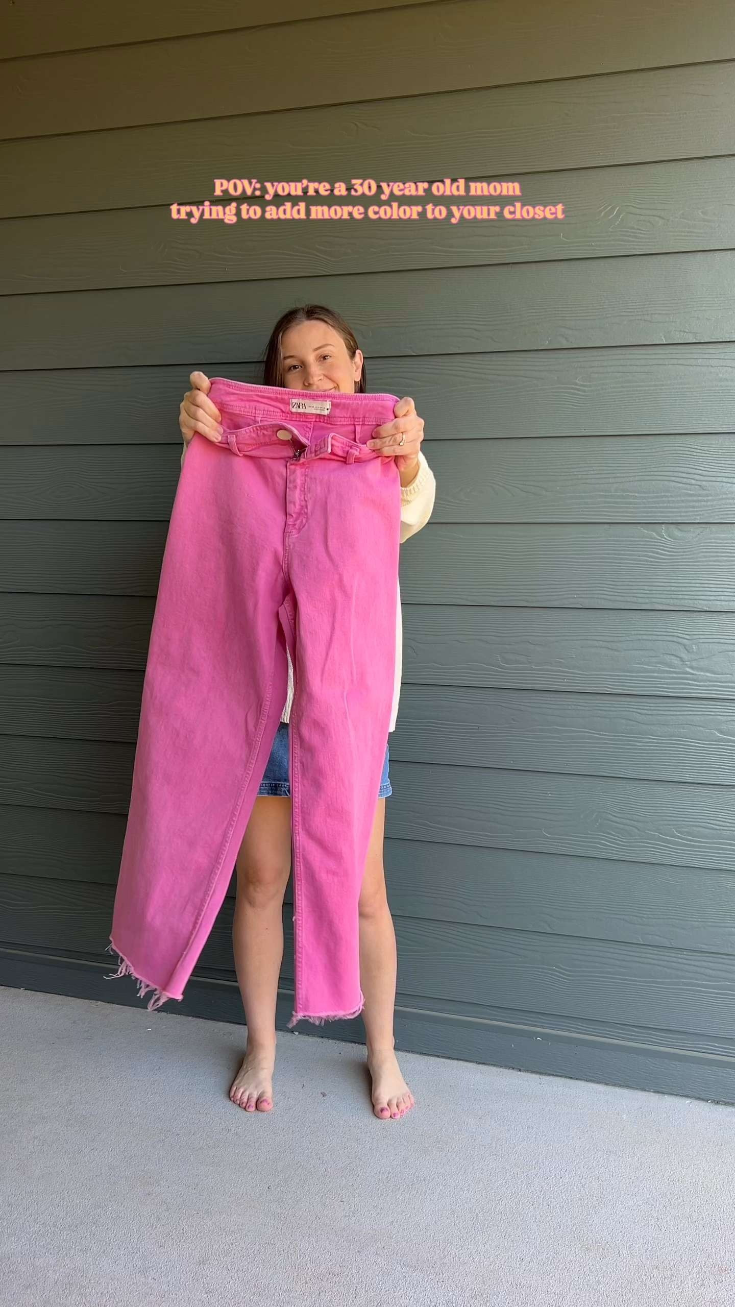 POV: you’re a 30 year old mom trying to add more color to your closet 💗 (thrifted most of this so linking Poshmark listings of top and pants!)

Stepping out of my neutral comfort zone with these pink wide leg jeans and I’m actually loving how wearable they feel. Paired with a cozy graphic sweater and neutral suede shoes to keep the look balanced and easy for everyday life.

This is the easiest way to add color without overthinking it — swap your regular denim for a fun pair of colored wide leg jeans and keep everything else simple and neutral. Comfortable, casual, and still feels put together.

Linking my wide leg jeans, suede shoes, and similar graphic sweaters to recreate this look 🤍

#ltkstyle #ltkcasual #ltkmom #widelegjeans #pinkjeans #coloreddenim #momstyle #everydayoutfit #casualstyle #comfortableoutfit #amazonfashion #amazonfinds #neutralstyle #cozyoutfit #effortlessstyle #weekendoutfit #outfitinspo #simpleoutfits #trendycasual #springstyle #falloutfit 

 #LTKgrwm #LTKootd #LTKmomlife