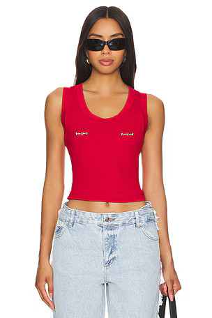 Pierced Tank Top in Red | Revolve Clothing (Global)