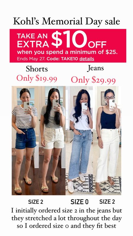 Size 2 shorts
Size 0 jeans fit best 

Lauren Conrad Laguna pants and denim shorts
Kohls


#LTKFindsUnder50 #LTKOver40 #LTKSaleAlert