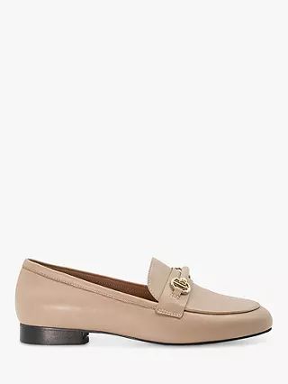 Dune Wide Fit Grange Leather Snaffle Trim Loafers, Taupe | John Lewis (UK)