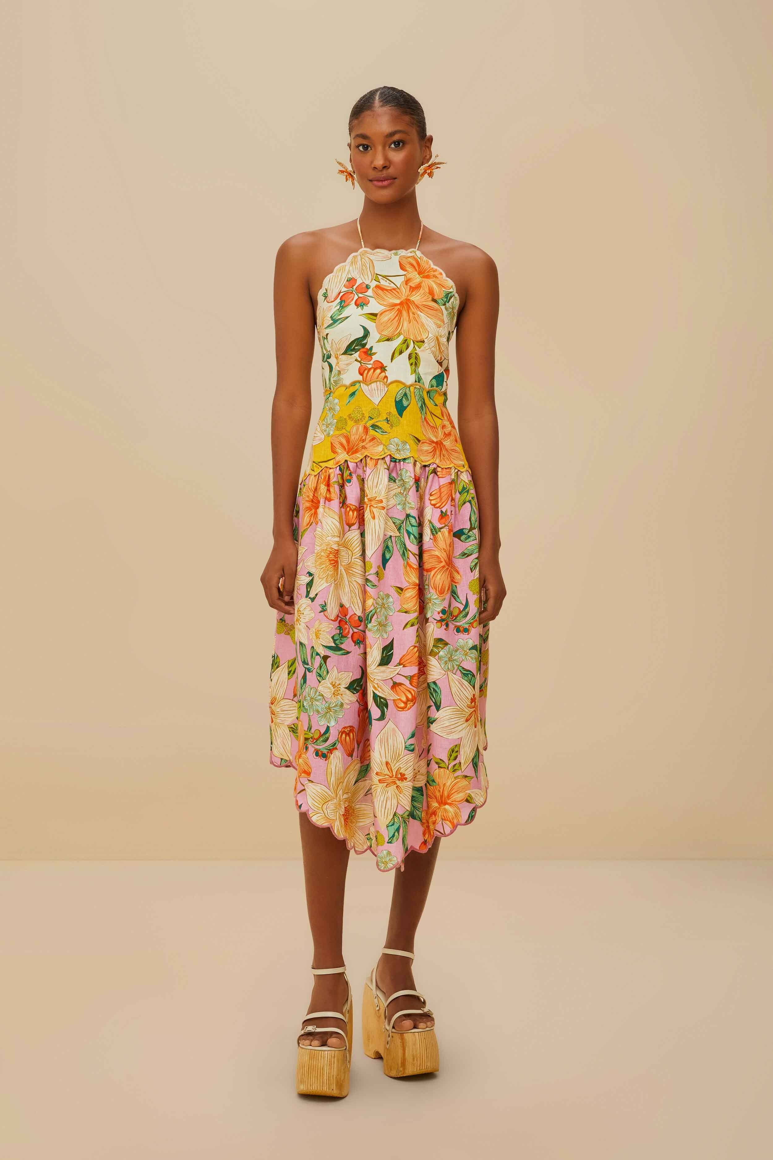 Guaragarden Euroflax™ Premium Linen Sleeveless Midi Dress | FarmRio (US)