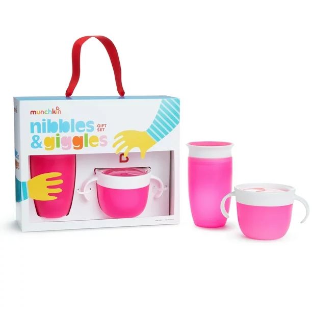Munchkin Nibbles & Giggles Toddler Gift Set, Includes 10oz Miracle 360 Cup and Snack Catcher, Pin... | Walmart (US)