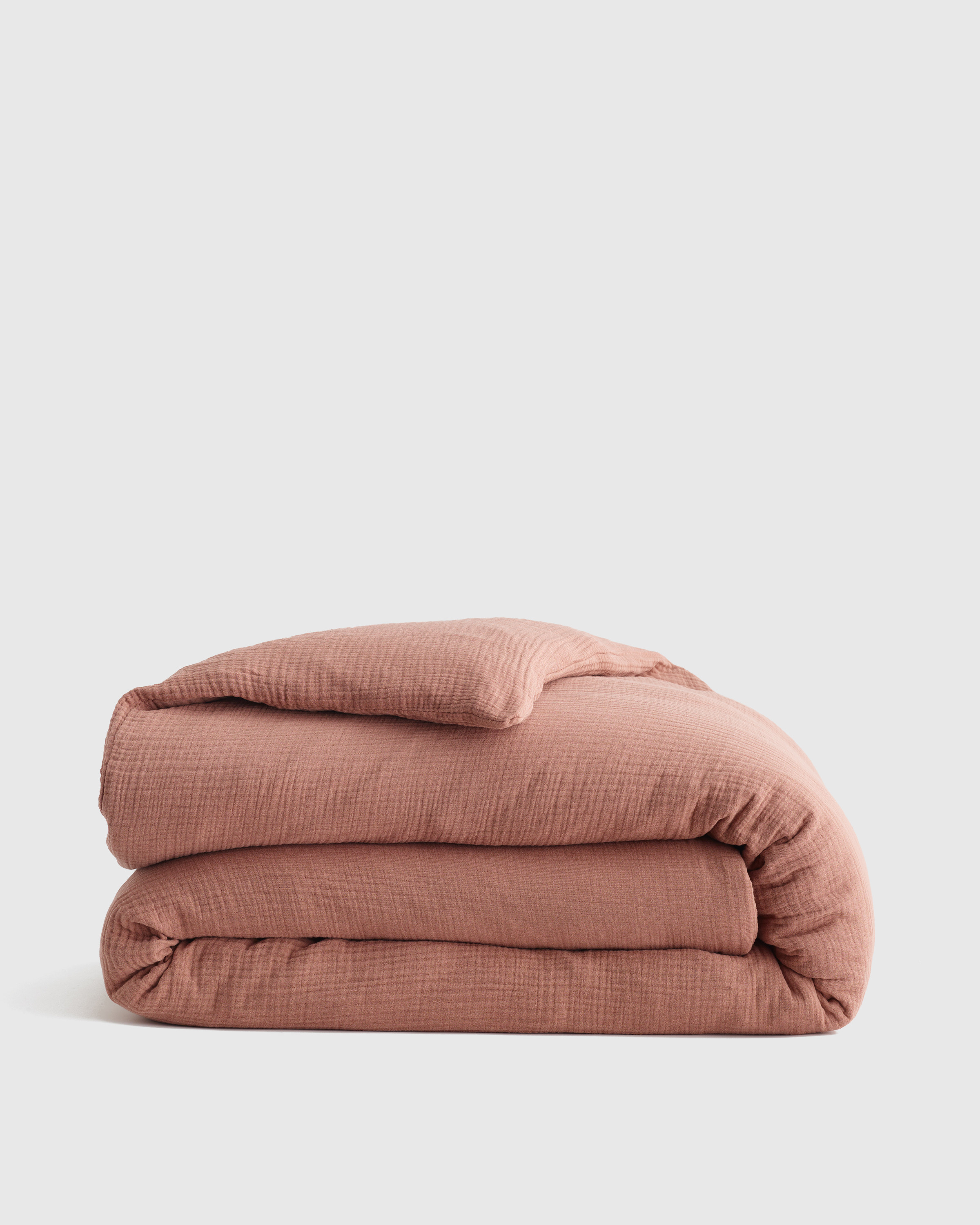 Quince | Organic Airy Gauze Duvet Cover in Clay, Size Full/Queen, Cotton | Quince