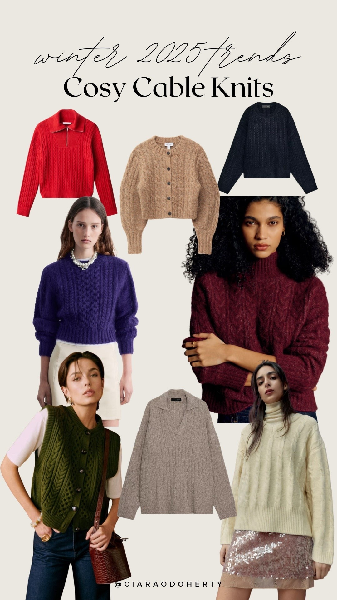 winter 2025 trends: cosy cable knits
Zara, Sezane, & other stories, asos, cable knit 

#LTKireland #LTKeurope #LTKwinter