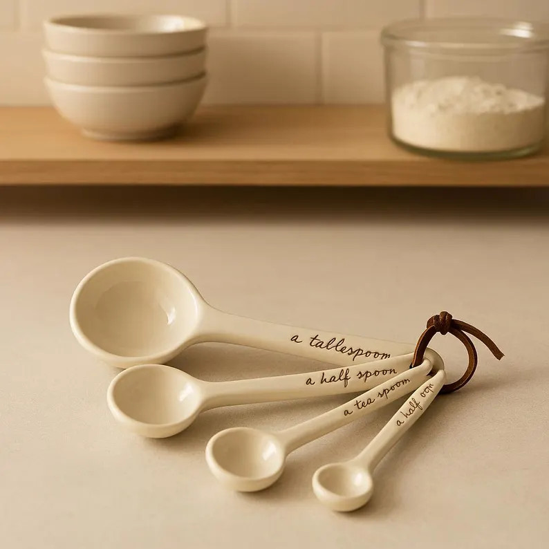 Sophie Conran White Porcelain Measuring Spoons Set of 4 - Etsy | Etsy (US)