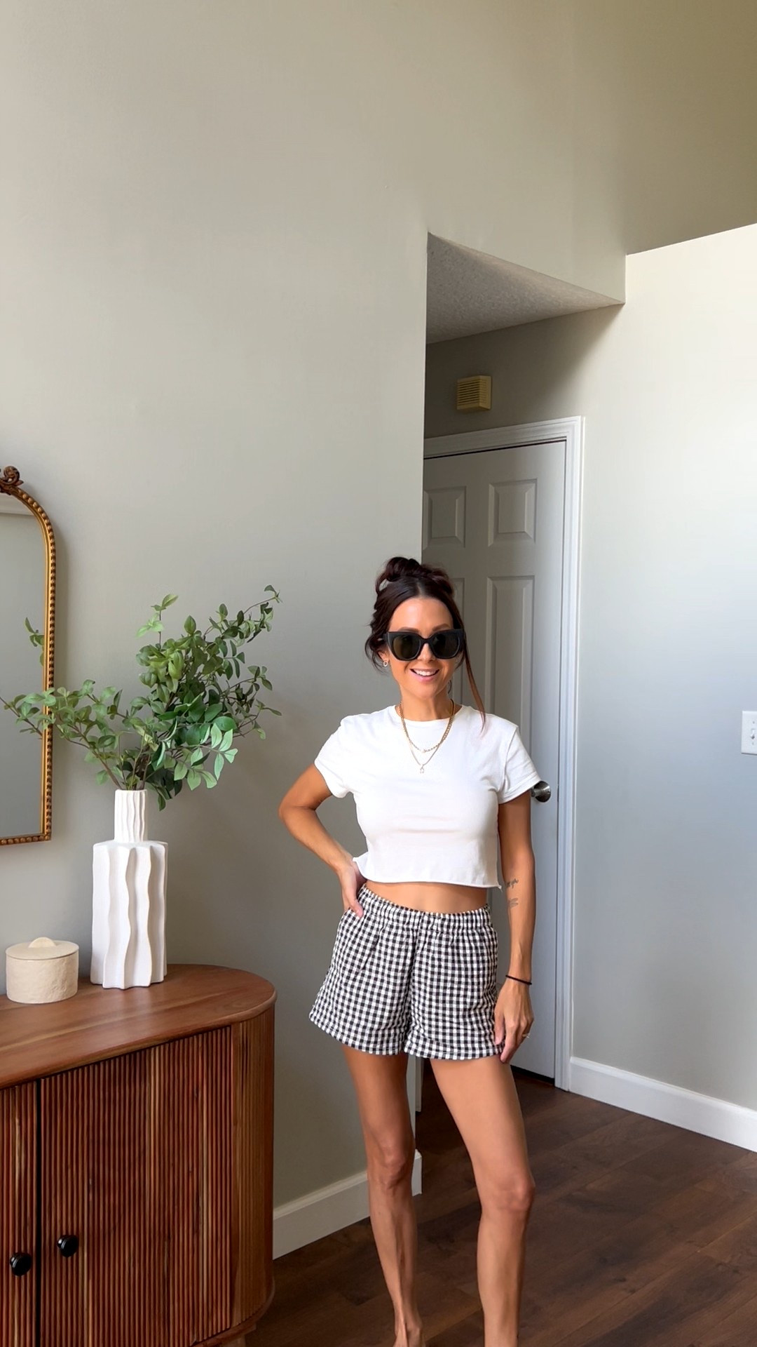 The perfect cropped white tee! It’s $5 from Target and I cut the bottom! 👏 lived it so much I bought 3 and black too! 

#LTKPetite #LTKStyleTip #LTKFindsUnder50