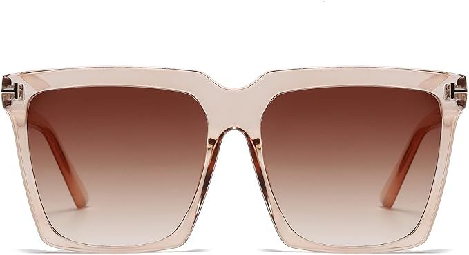 EYLRIM Oversized Square sunglasses for Women Men Black Big Frame Shades Outdoor Sun Glasses UV400... | Amazon (US)