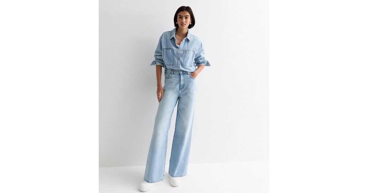 Blue Adalae High-Waist Wide Leg Jeans | New Look | New Look (UK)