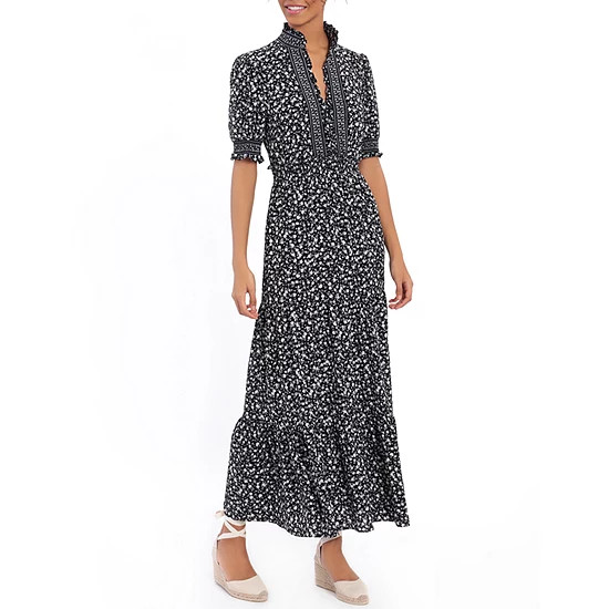 new!London Style Petite Short Sleeve Floral Maxi Dress | JCPenney