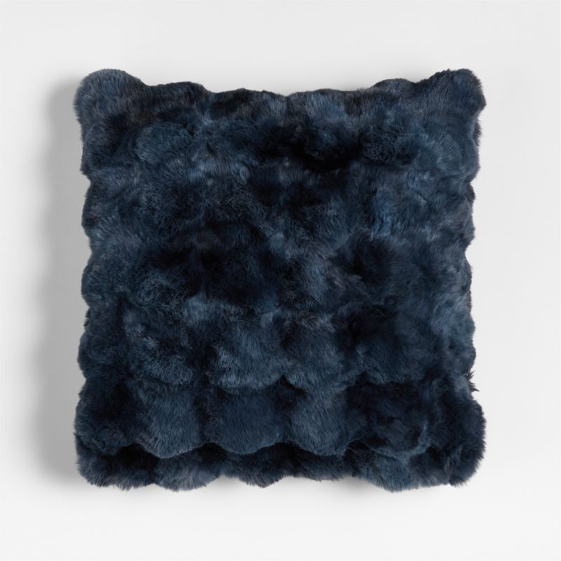 Textured Faux Fur 20"x20" Deep Indigo Throw Pillow with Feather Insert + Reviews | Crate & Barrel | Crate & Barrel