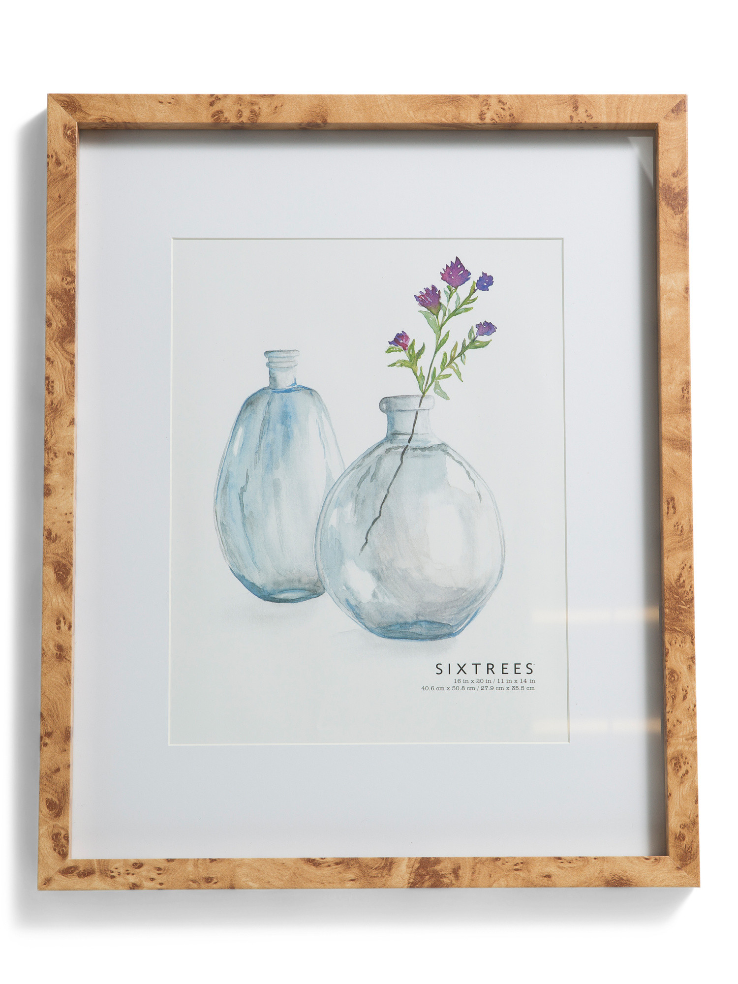 16x20 Matted To 11x14 Kelly Faux Burlwood Wall Portrait Frame | TJ Maxx