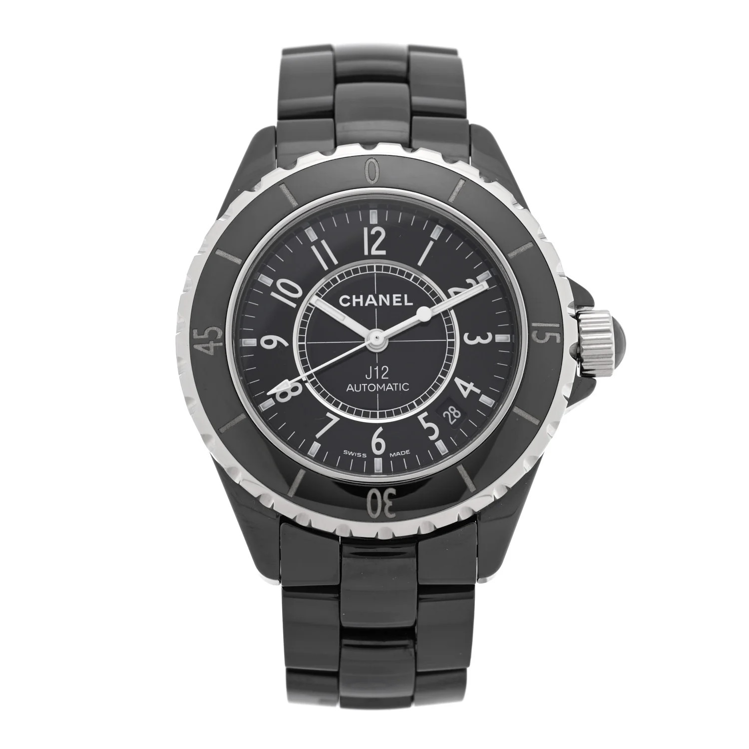 Stainless Steel Ceramic 38mm J12 Automatic Watch Black | FASHIONPHILE (US)
