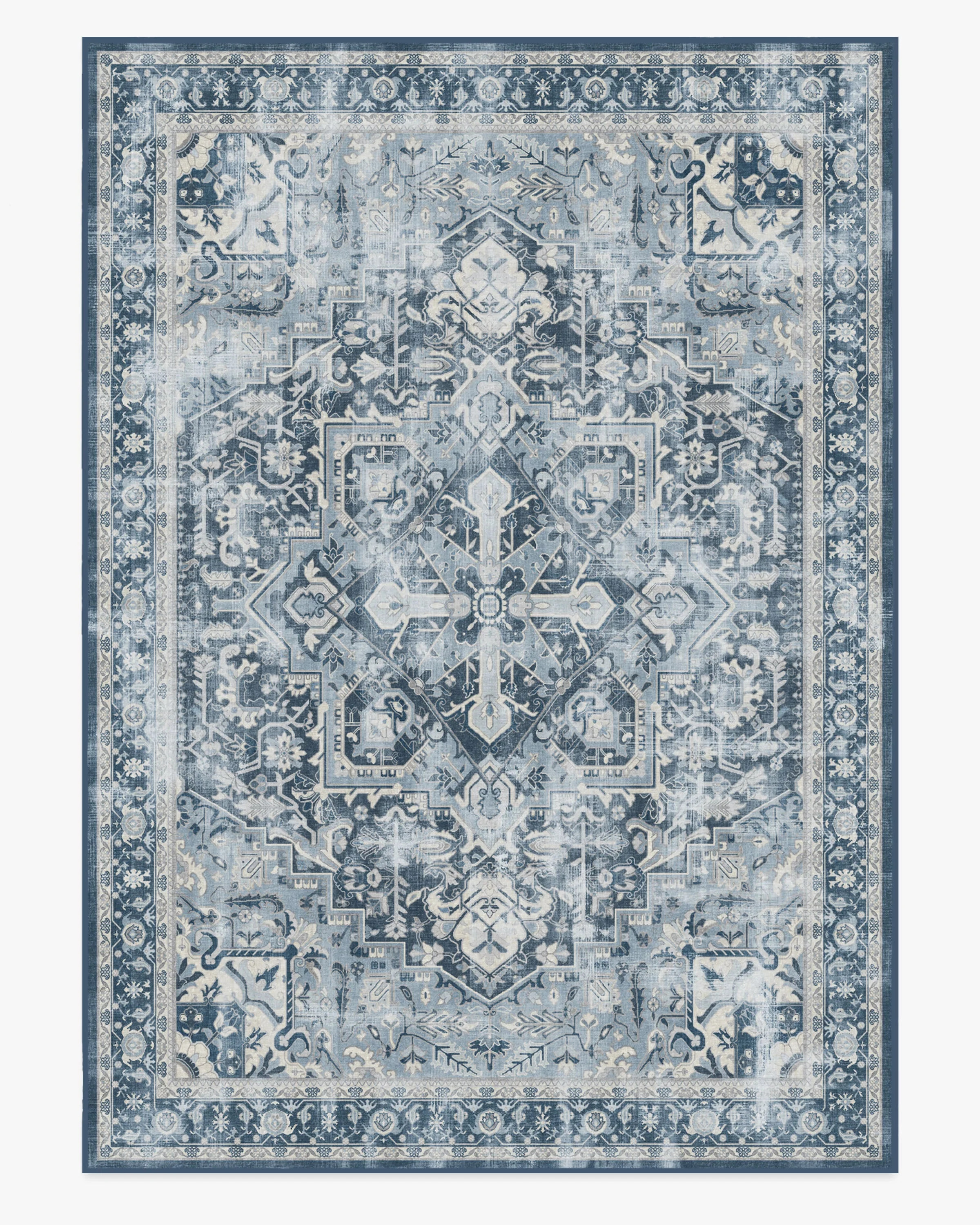 Kamran Admiral Blue Flatwoven Rug | Ruggable
