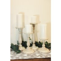 Wooden Pillar Candle Holders, Farmhouse Candlesticks, Stained Or Painted | Etsy (US)