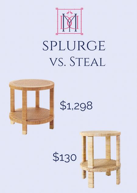 Serena and Lily look for less Balboa side table! Rattan wrapped side table, round rattan side table look for less  

#LTKhome