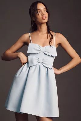 Sachin & Babi Sloane Taffeta Double-Bow Pleated Mini Dress | Anthropologie (US)