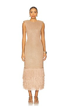 Aje Breeze Knit Midi Dress in Rose Gold from Revolve.com | Revolve Clothing (Global)