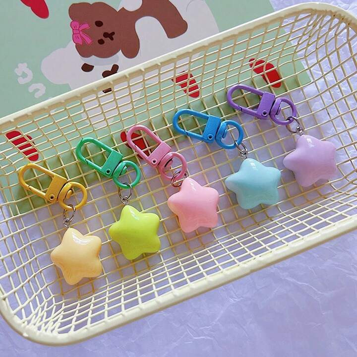5pcs Star Shaped Keychain, Backpack Pendant, Cute Gift Car Accessories Bag Charm | SHEIN