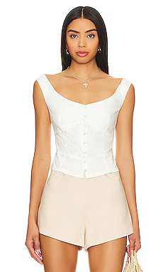 Free People Sally Solid Corset Top In Bright White from Revolve.com | Revolve Clothing (Global)