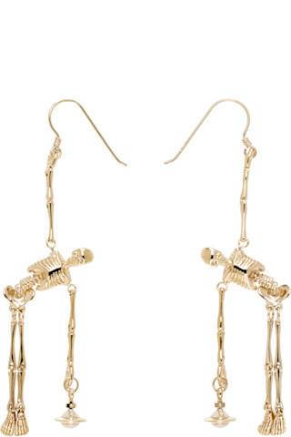 Gold Skeleton Earrings | SSENSE