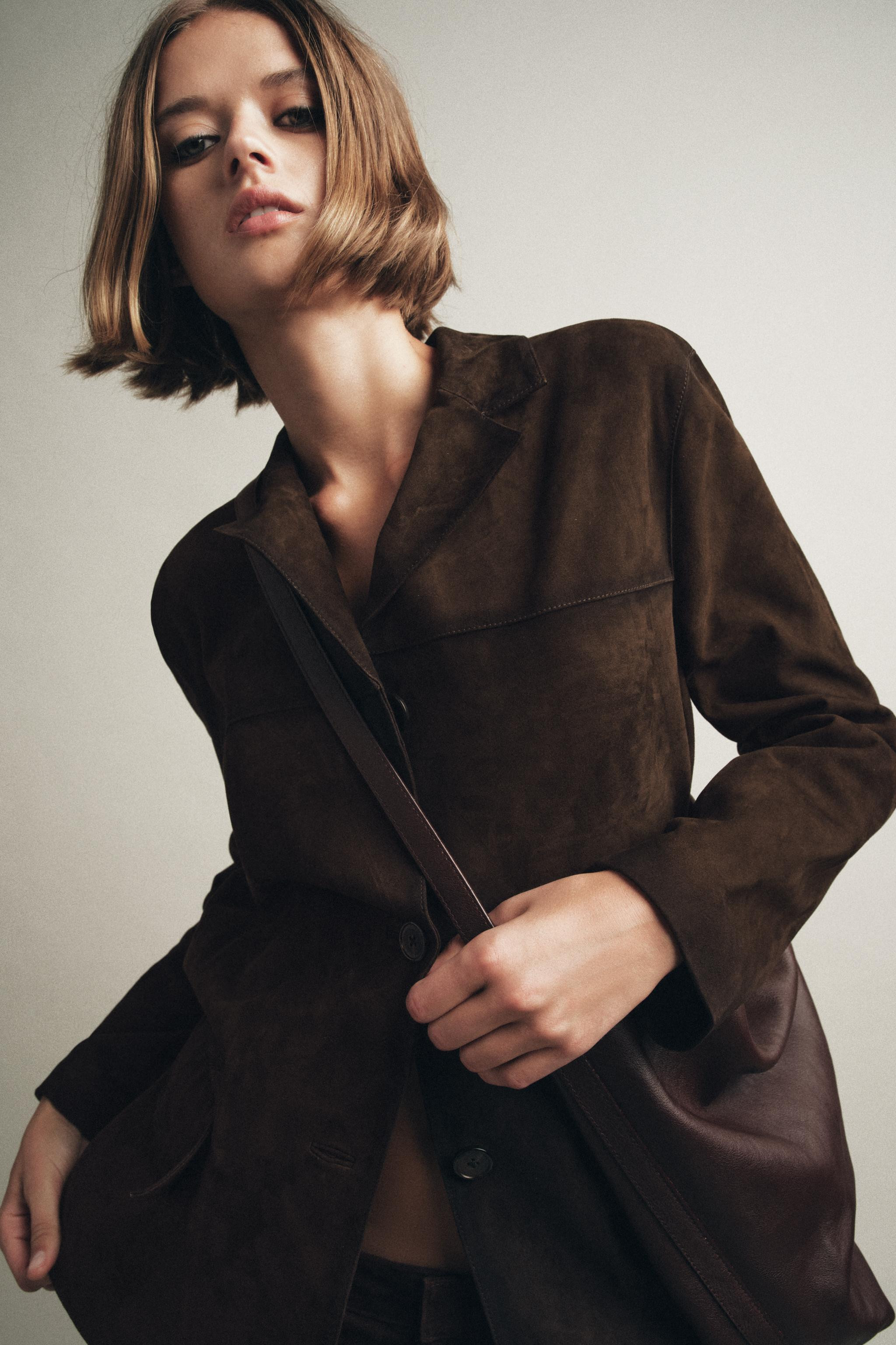 100% SUEDE LEATHER BLAZER ZW COLLECTION LIMITED EDITION | Zara US