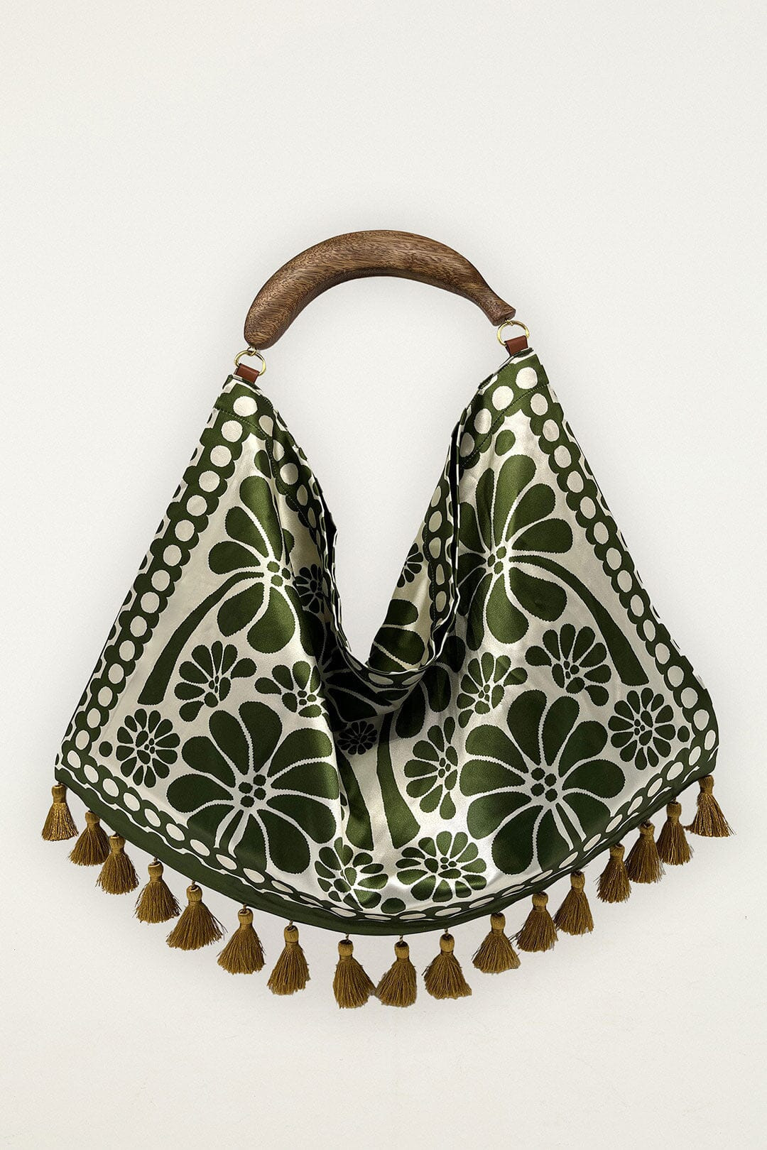 Green Jacquard Tassels Tote Bag | FARM Rio | FarmRio (US)