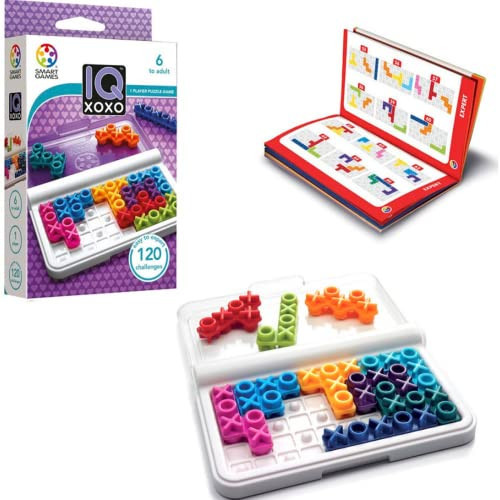 SmartGames IQ XOXO – Compact Logic Puzzle Game with 120 Challenges for Kids & Adults, Travel-Friendly Brain Teaser in Handy Case | Amazon (US)