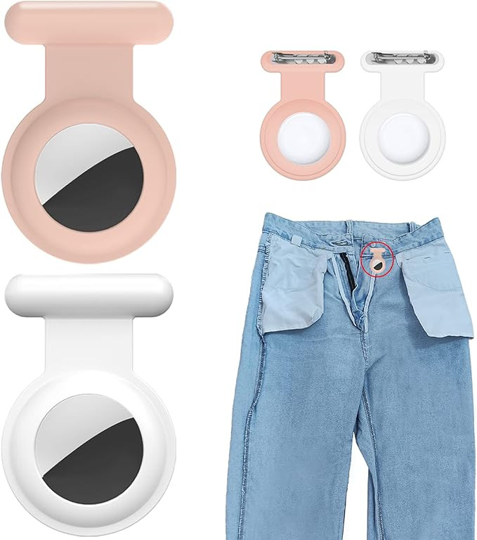 2 Pack Holder Case Compatible for Airtag Tracker, Silicone Hidden GPS Kid Airtag Holder with Invi... | Amazon (US)