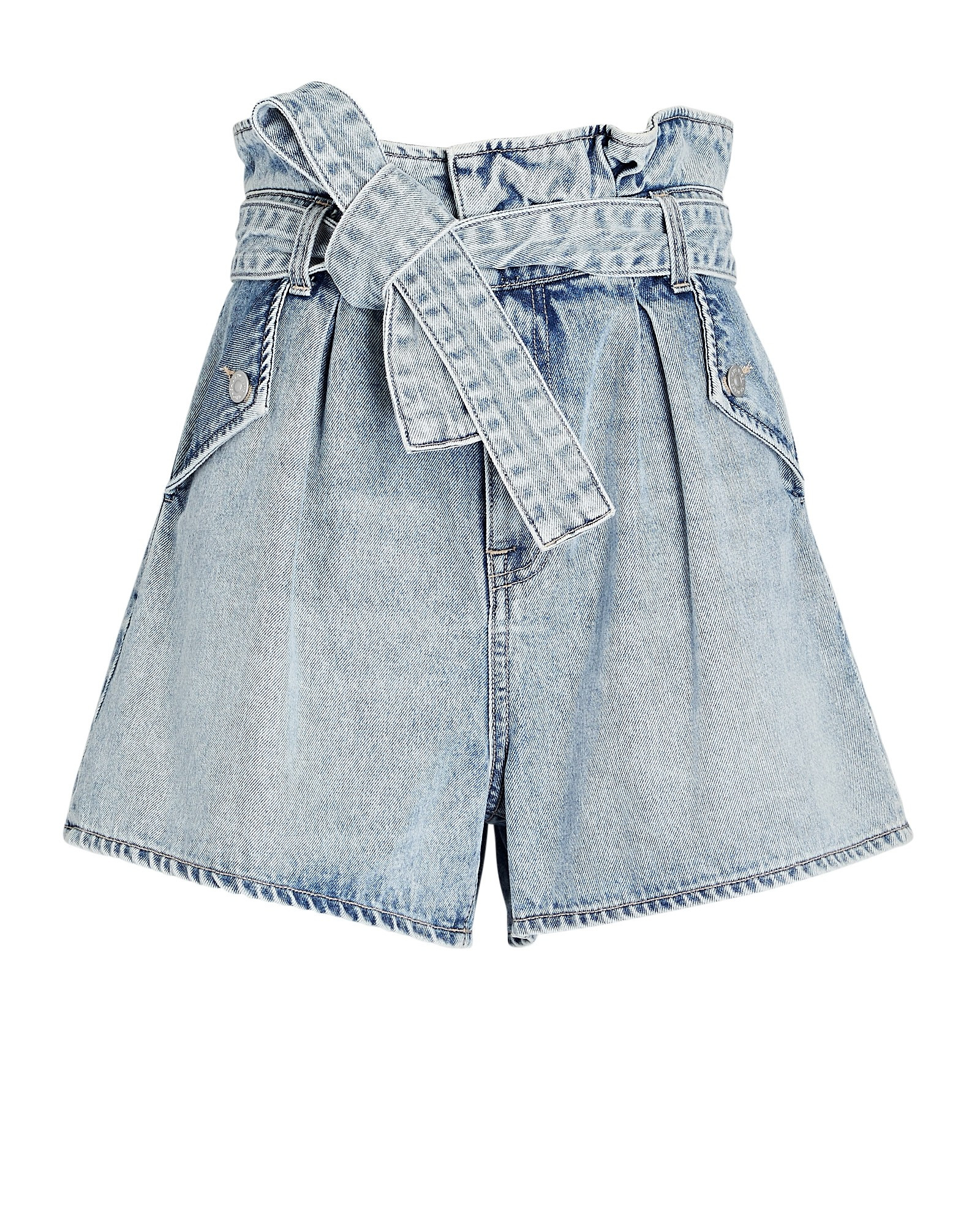 Veronica Beard Nori Paperbag Denim Shorts, Denim-Lt 28 | INTERMIX