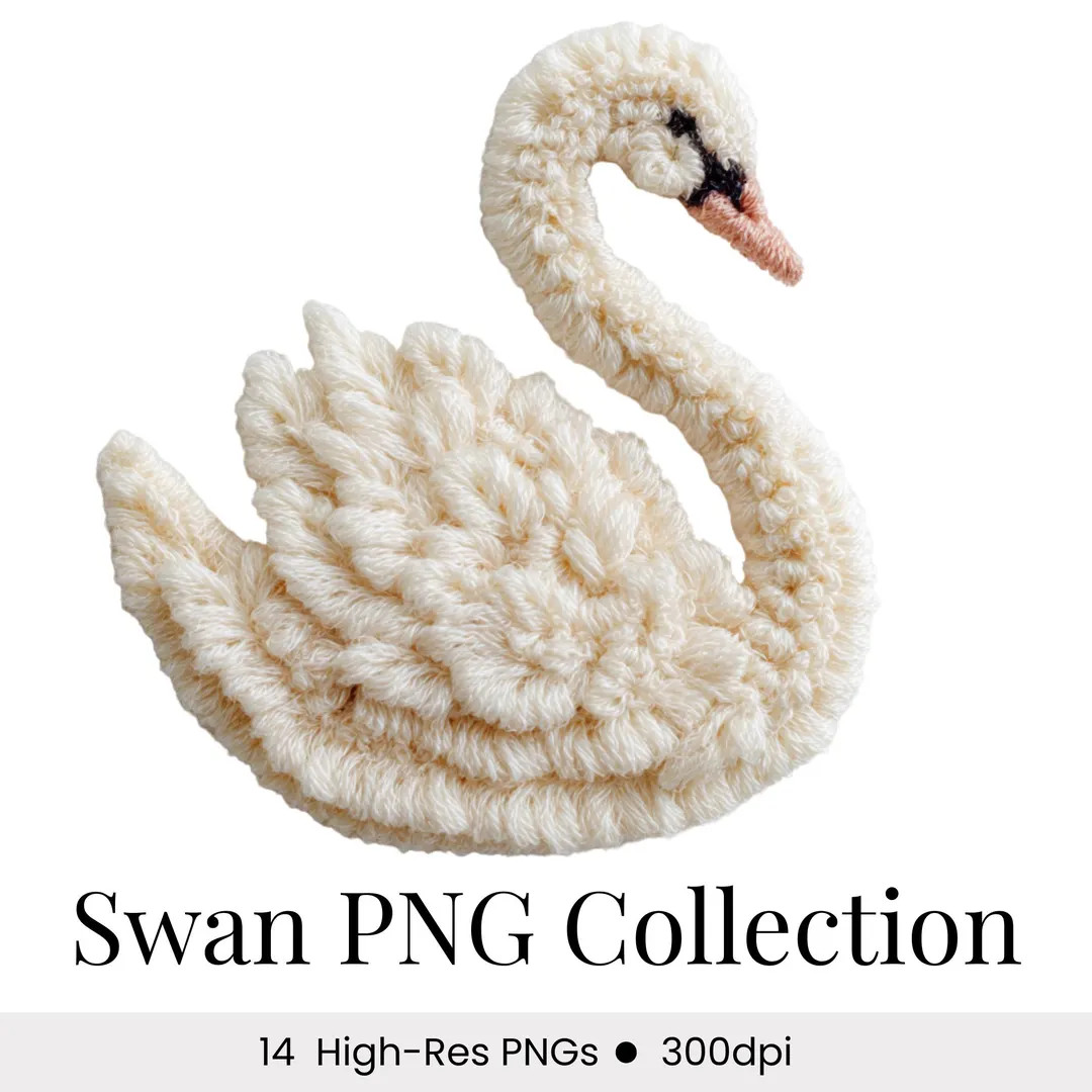 Latchhook & Crochet Swan png Bundle | Swans Clipart Collection | Boho Floral Swans | Swan Junk Jo... | Etsy (US)