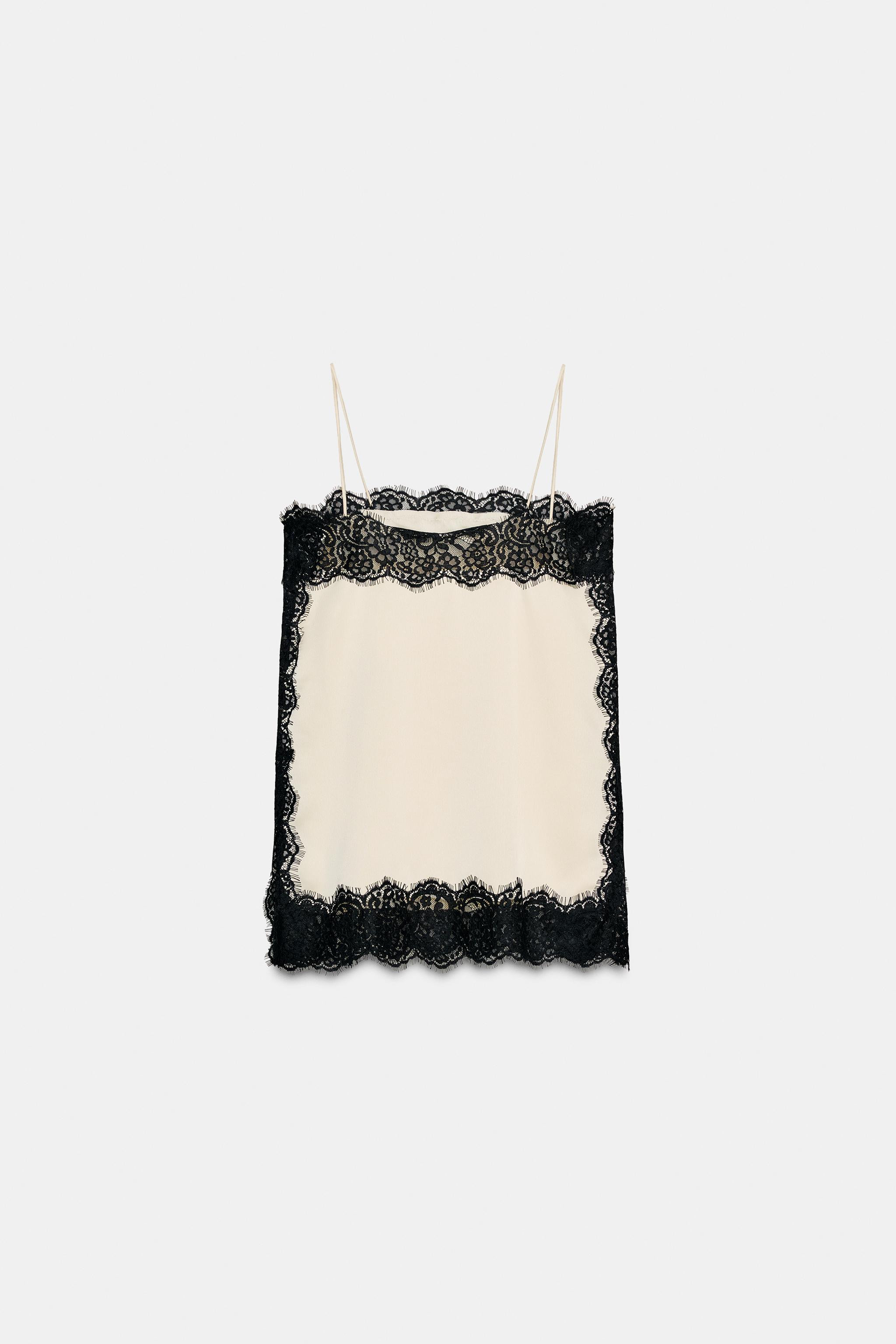 TOP SATINATO CON PIZZO ZW COLLECTION | Zara IT