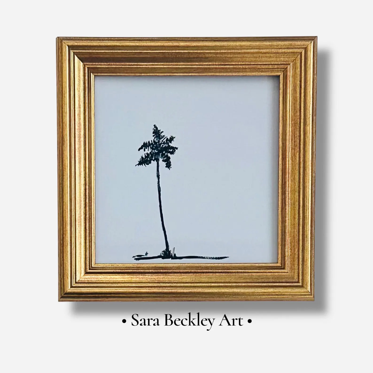 SOLO PALM TREE Original Painting - Coastal Neutral Decor - Square Oil Style Art Print - | Etsy (Global)