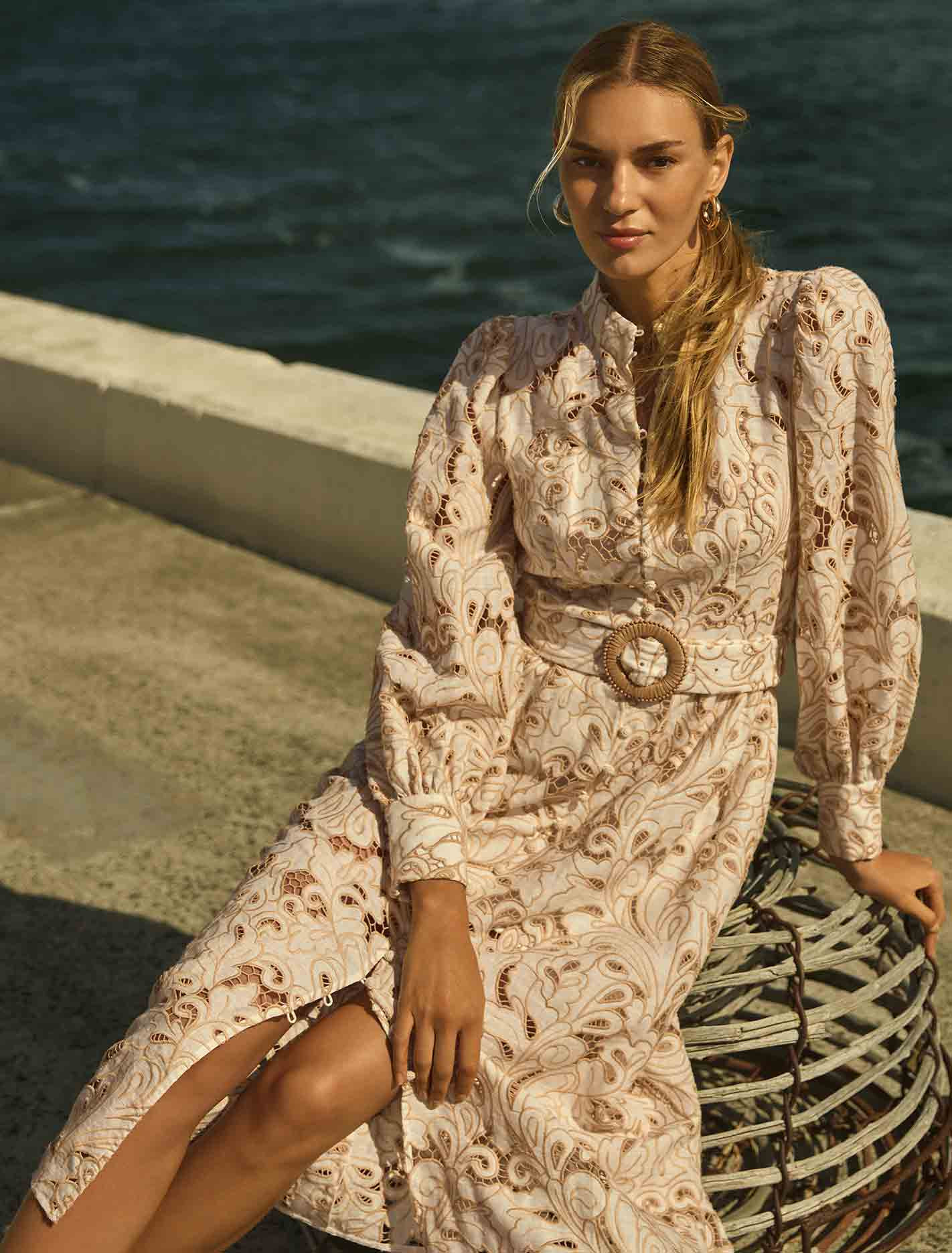 Fifi Broderie Long-Sleeve Midi Dress | Ever New (CA)