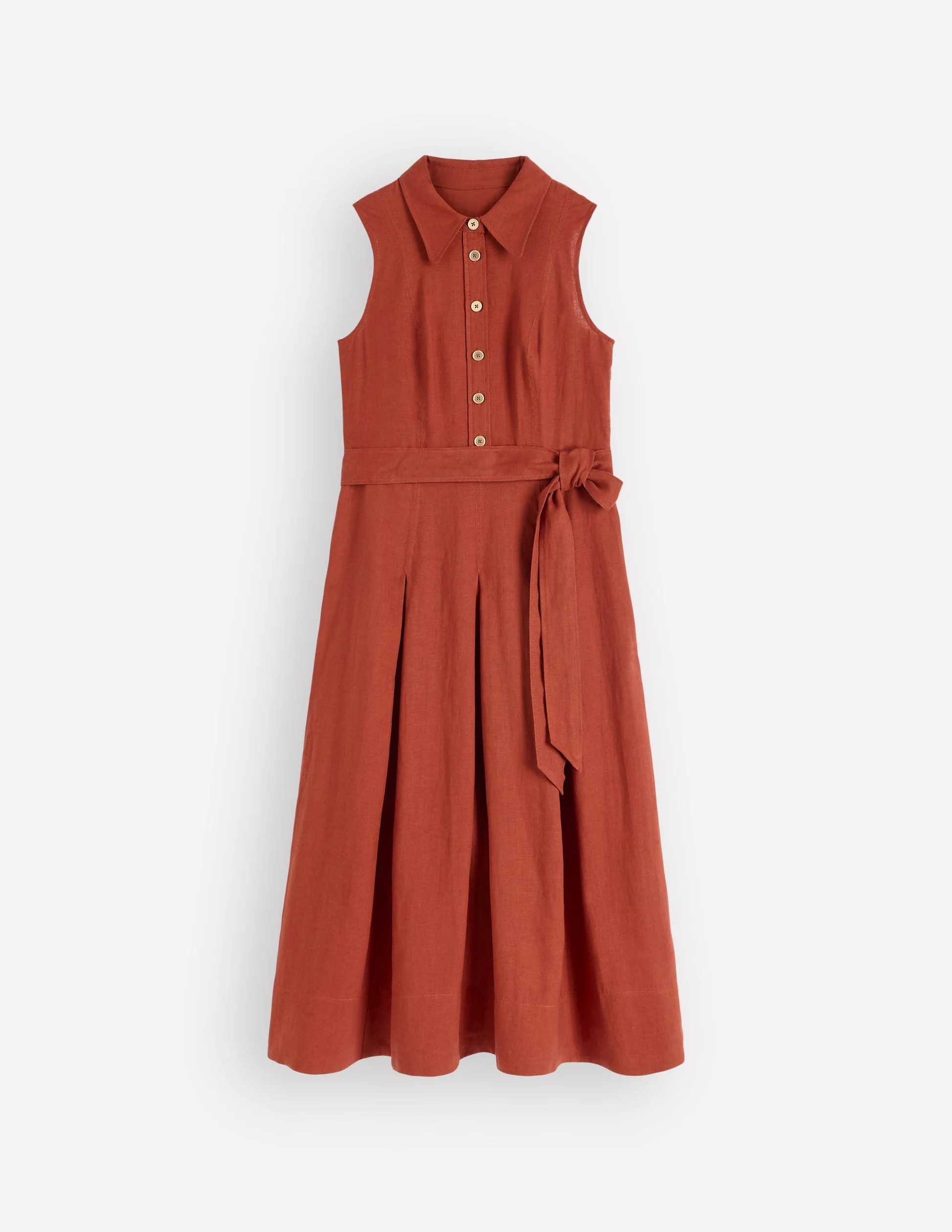 Belinda Linen Shirt Dress-Burnt Orange | Boden (US)